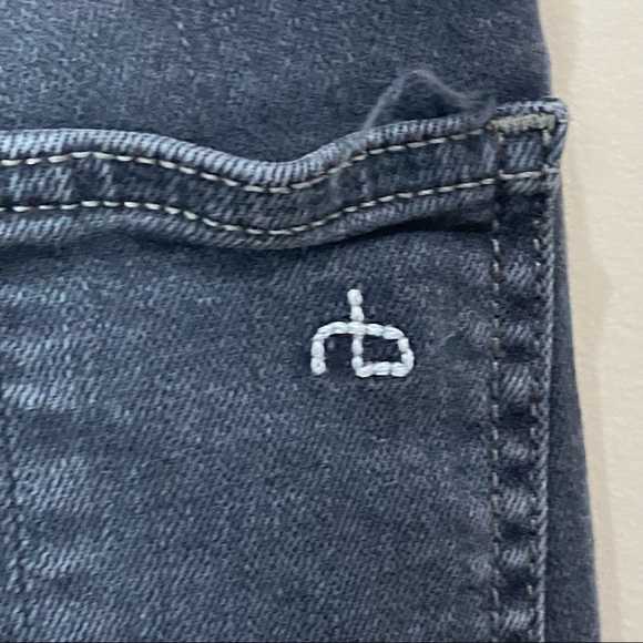 rag & bone Nina High Rise Cigarette Ankle Zip in Minna Dark Gray Jeans - Picture 9 of 16